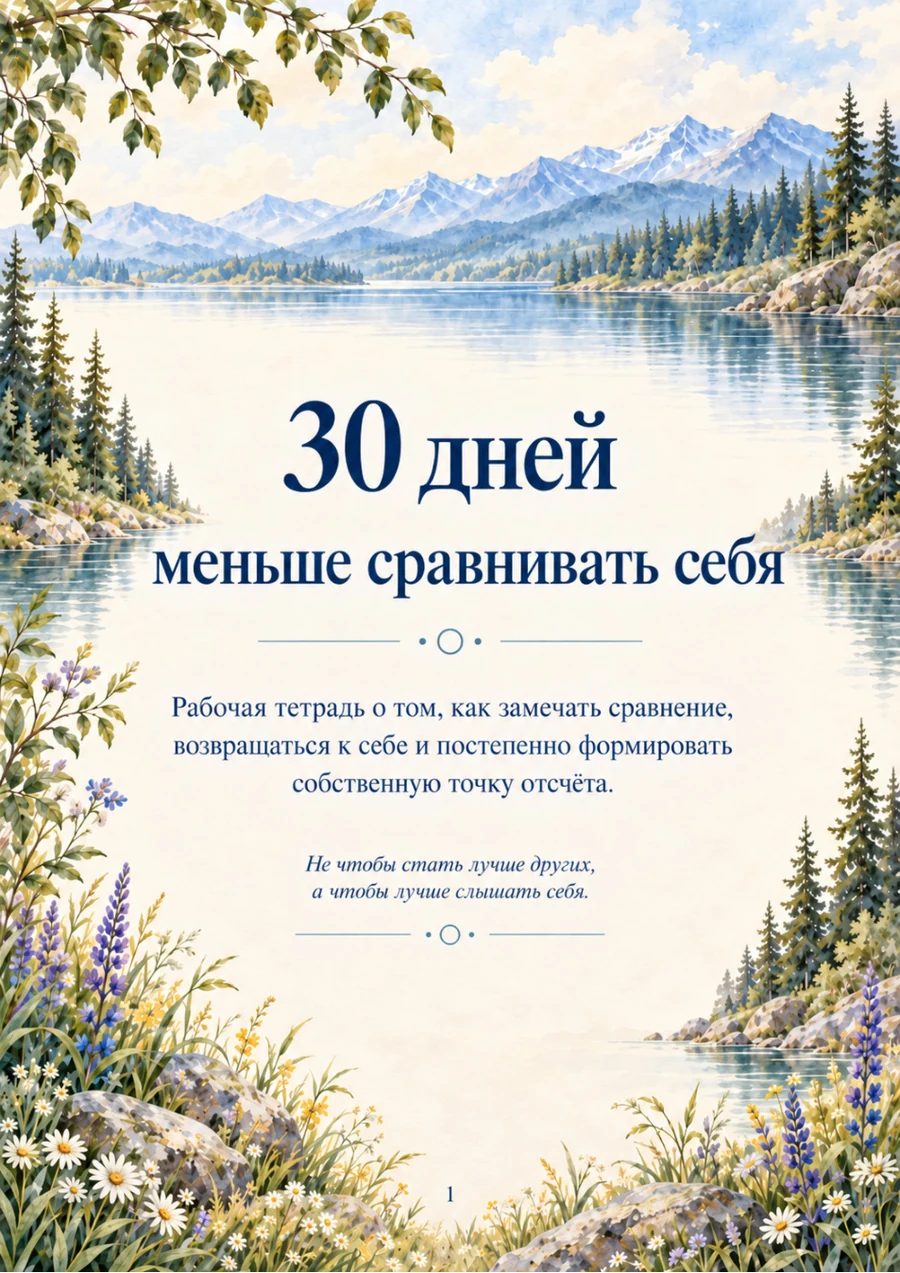 Обложка «30 дней меньше сравнивать себя»