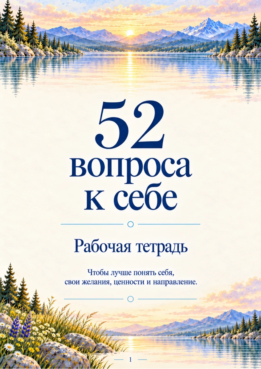 Обложка «52 вопроса к себе»